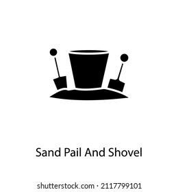 sand pail and shovel icon in vector. Logotype