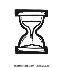 Sand painted clock cursor icon, vector illustration 