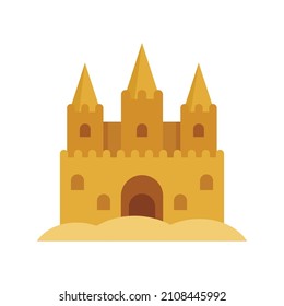 Sand palace icon. Flat illustration of sand palace vector icon isolated on white background