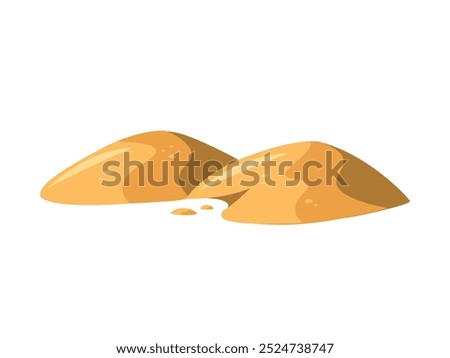 Sand pile. sandy dune. Decorative design element