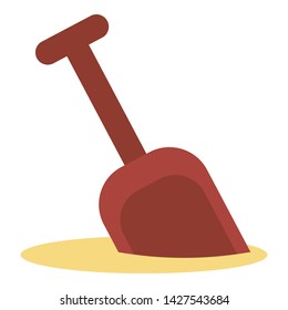 Sand plastic shovel icon. Flat illustration of sand plastic shovel vector icon for web design
