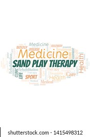 Sand Play Therapy Word Cloud. Wordcloud Made With Text Only.