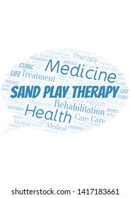 Sand Play Therapy Word Cloud. Wordcloud Made With Text Only.