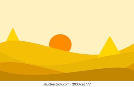 Sand pyramid sun vector for background or texture 
