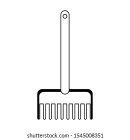 sand rake icon over white background, vector illustration