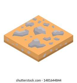 Sand rock soil icon. Isometric of sand rock soil vector icon for web design isolated on white background