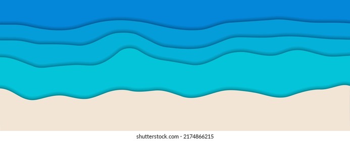 Sand and sea illustration texture. Flat lay backdrop