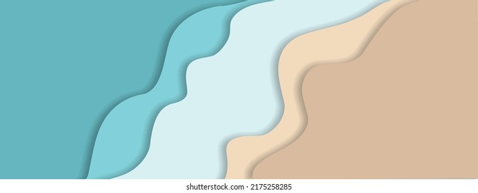 Sand and sea illustration texture. Flat lay backdrop