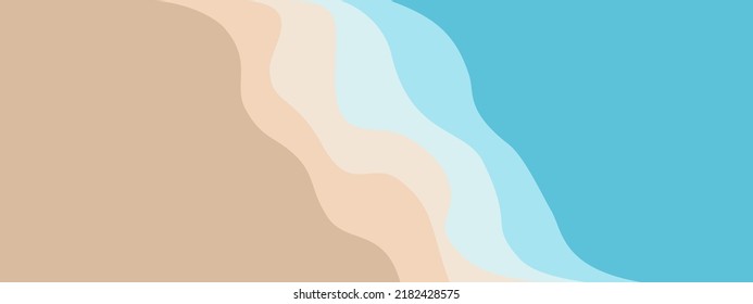 Sand and sea illustration texture. Flat lay backdrop