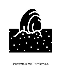 sand sea shell glyph icon vector. sand sea shell sign. isolated symbol illustration