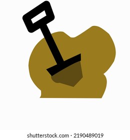 Sand shovel cartoon photo vector illustration