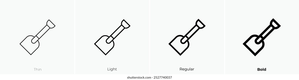 sand shovel icon. Thin, Light Regular And Bold style design isolated on white background