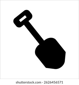 Vector de icono de pala de arena con diseño de línea. Icono de pala