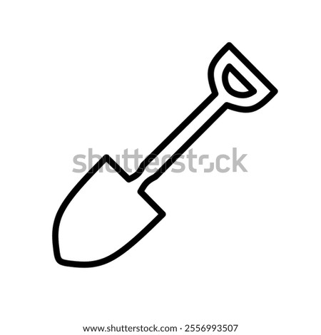 sand shovel icon vector with line design. shovel icon