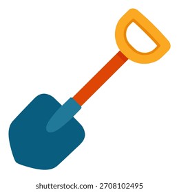 sand shovel tool equipment flat color vector illustration template design