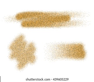 Sand stains isolated on white background. Set of vector sand elements.