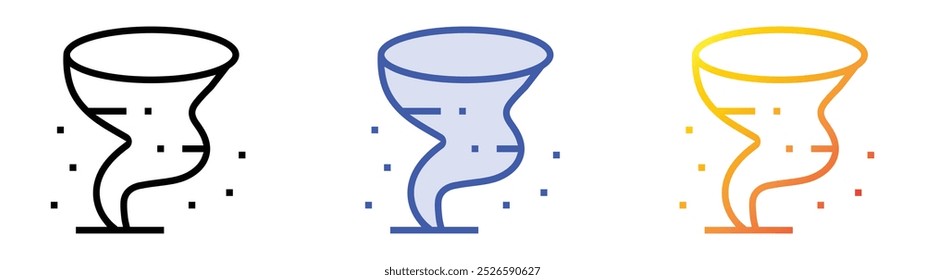 sand storm icon. Linear, Blue Fill and Gradient Style Design Isolated On White Background