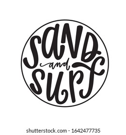 Sand and Surf hand lettering design