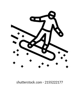 sand surfing line icon vector. sand surfing sign. isolated contour symbol black illustration