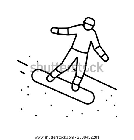 sand surfing line icon vector. sand surfing sign. isolated contour symbol black illustration