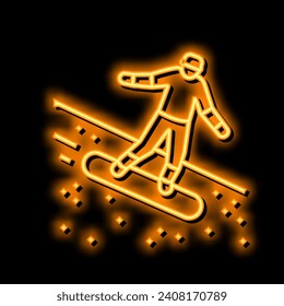 sand surfing neon light sign vector. sand surfing illustration