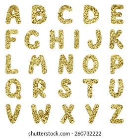 Sand texture alphabet isolated on the white. Vector illustration.