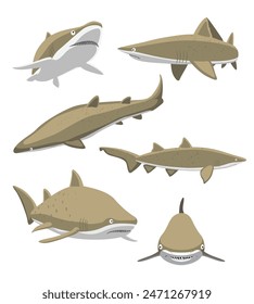 Sand Tiger Shark Cartoon Character