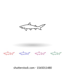 Sand tiger shark multi color icon. Simple thin line, outline vector of fish icons for ui and ux, website or mobile application