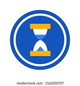 Sand Time Clock Circle Icon. Vector Illustration of Business Sign.