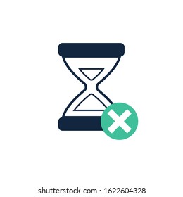Sand time clock with cross sign,vector illustration