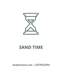 Sand time vector line icon, linear concept, outline sign, symbol