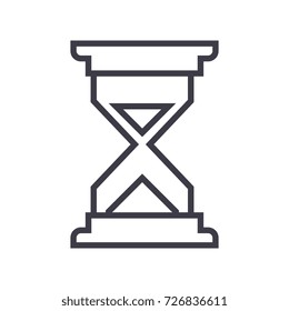sand time vector line icon, sign, illustration on background, editable strokes