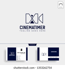 sand timer cinema entertainment simple logo template vector illustration