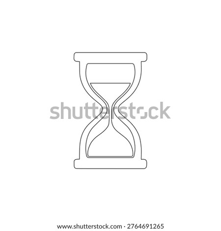 sand timer hourglass outline isolated on white background