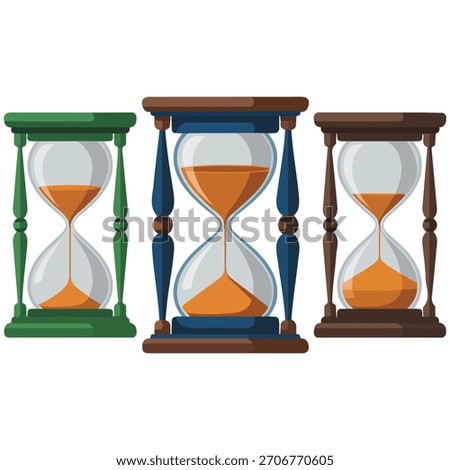 Sand timer hourglass vector illustration
