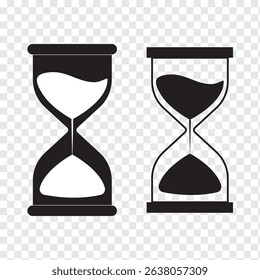 Sand Timer Icon set. Variety Design. Hourglass vector icon, isolated object on white background. Eps 10