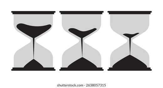 Sand Timer Icon set. Variety Design. Hourglass vector icon, isolated object on white background. Eps 10