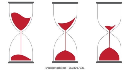 Sand Timer Icon set. Variety Design. Hourglass vector icon, isolated object on white background. Eps 10