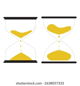 Sand Timer Icon set. Variety Design. Hourglass vector icon, isolated object on white background. Eps 10