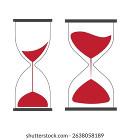 Sand Timer Icon set. Variety Unique Design. Hourglass icons on isolated background. Hourglass sand timer vector illustration.