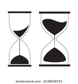 Sand Timer Icon set. Variety Unique Design. Hourglass icons on isolated background. Hourglass sand timer vector illustration.