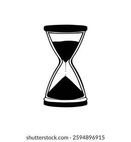 Sand timer icon silhouette on white background