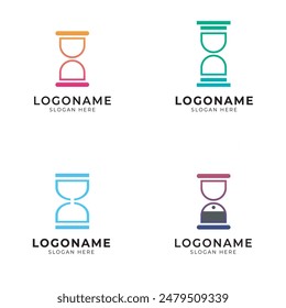 sand timer logo icon set