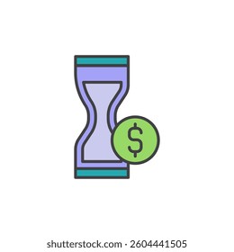 Sand Timer Money icon eps 10