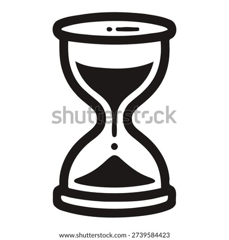 Sand timer symbol, countdown watch, wait time management