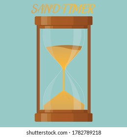 Sand timer vintage vector illustration