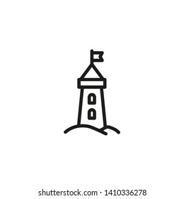 Sand tower line icon. Beach, seaside, building. Sand castles concept. Vector illustration can be used for topics like vacation, architecture, leisure