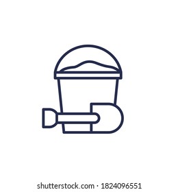 sand toys line icon, shovel and bucket