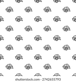 Sand trailer with cargo creating a seamless repeating pattern
