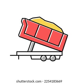 sand transportation trailer color icon vector. sand transportation trailer sign. isolated symbol illustration